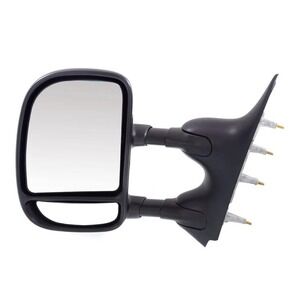 Van Towing Side Mirror Dual Arm Black 4-Bolt Mount Chevy Express GMC Savana